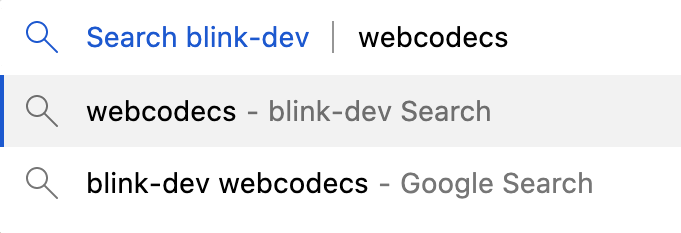 blink-dev をカスタム検索エンジンとして登録