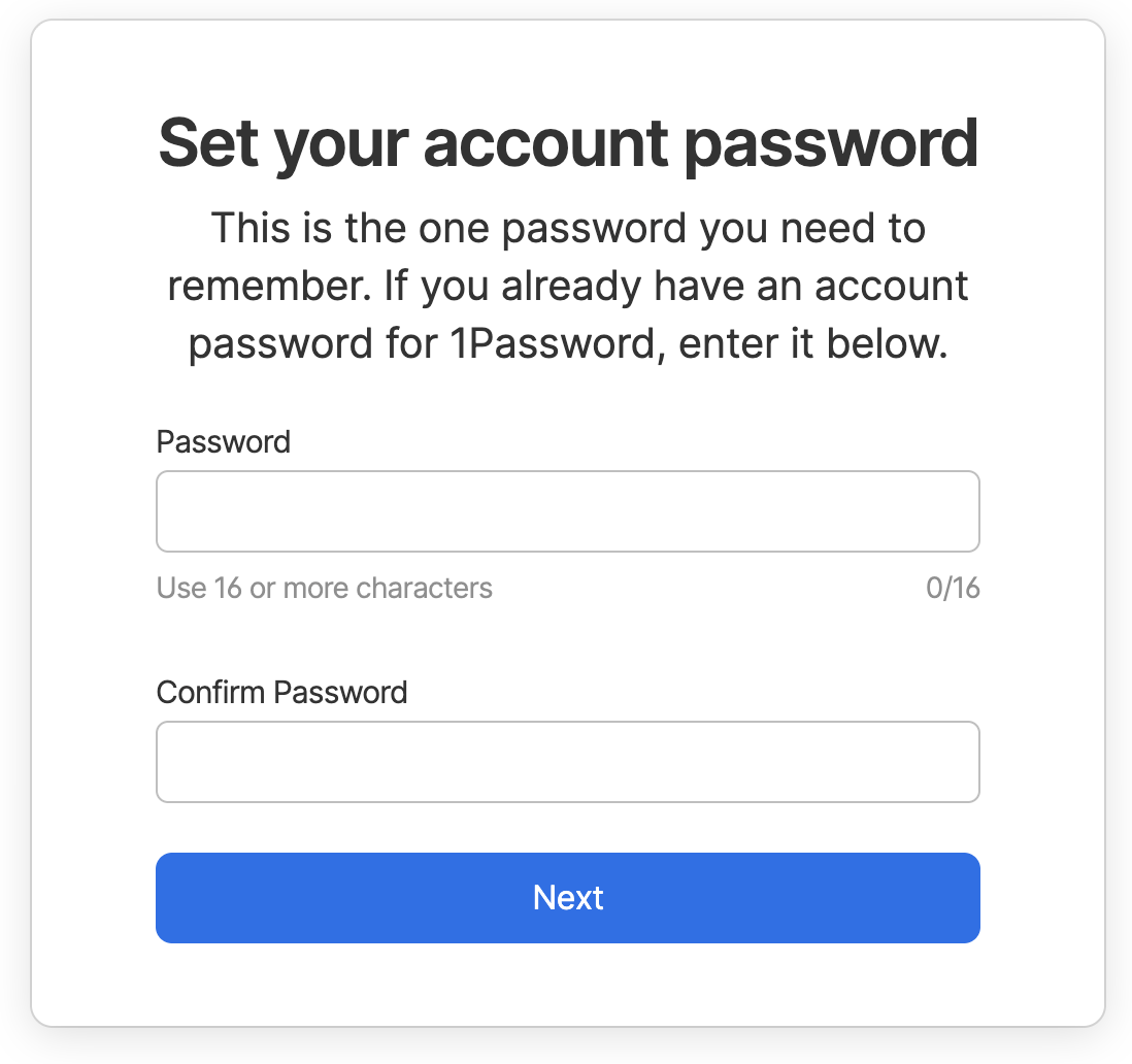 Master Password を持っていたら使い回しを促すパスワード登録画面